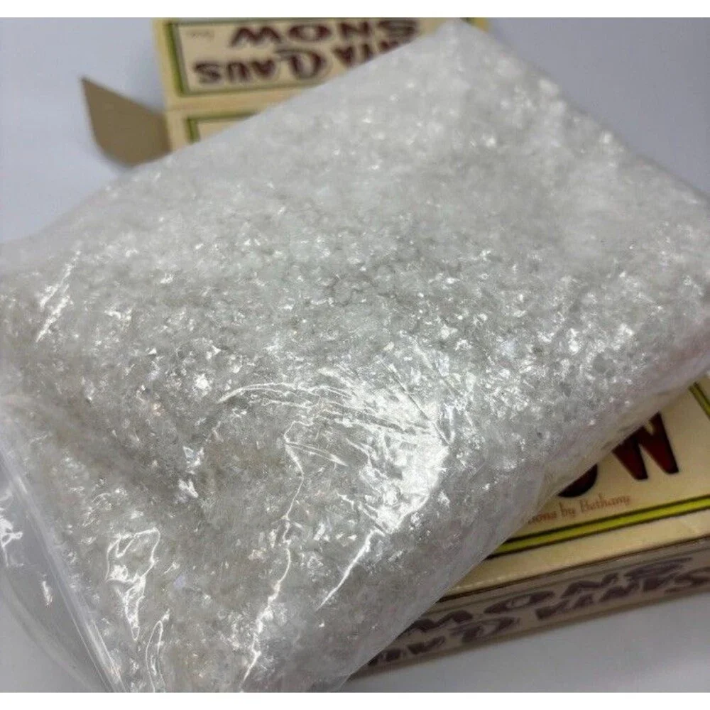 Vintage Santa Claus Snow / In Original Box Glitter Snowflakes For Decorating 6oz